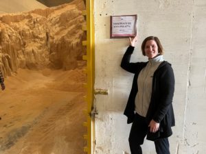 Janna Fritz visiting a feed mill in Morocco